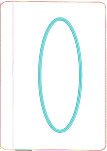 Paquete de marco de aplique ovalado monograma de TRES bolsas con cremallera 5x7, 4x9