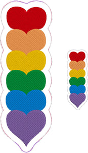 Banda marcapáginas Rainbow Hearts y diseño de fieltro a juego