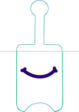 NUEVO TAMAÑO Smile Hand Sanitizer Holder Versión Snap Tab en el proyecto de bordado de aro 3 oz DT para aros 5x7