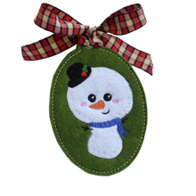 Adorno navideño de muñeco de nieve con apliques para aros 4x4