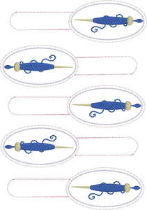 Supported Spindle snap tab In the Hoop embroidery design