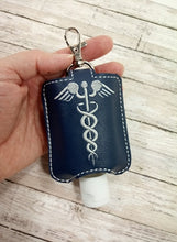 Caduceus Hand Sanitizer Holder Snap Tab Version In the Hoop Embroidery Project 2 oz DT for 5x7 hoops