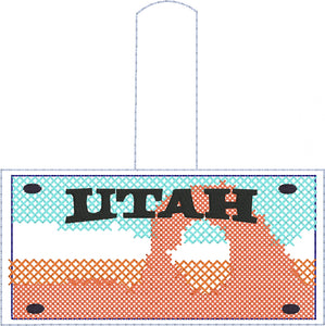 Utah Plate Embroidery Snap Tab