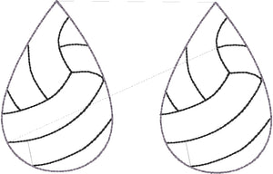 Volleyball STITCHING Teardrop Earrings embroidery design