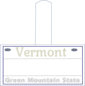 Vermont Plate Embroidery Snap Tab