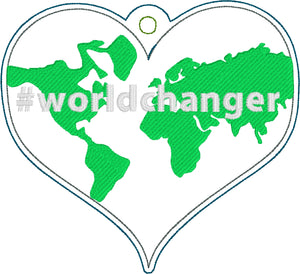 World Changer Ornament for 5x7 hoops